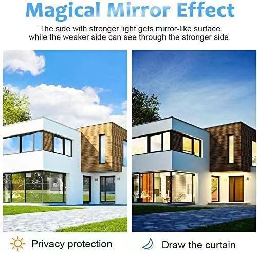 Privacy Window Tinting Silver Film Mirror Looking